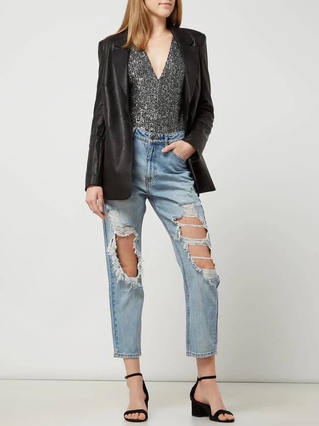 Bardot Mom Fit Jeans Aus Baumwolle - Pink 3 Bardot Mom Fit Jeans Aus Baumwolle - Pink