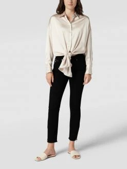 MAC Slim Fit Jeans Mit Label-Applikation Modell 'RICH CHIC' - Schwarz