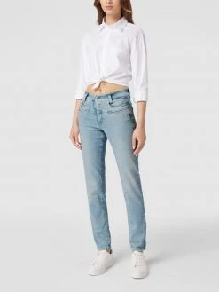 Cambio Straight Fit Jeans Mit Label-Patch - Hellblau