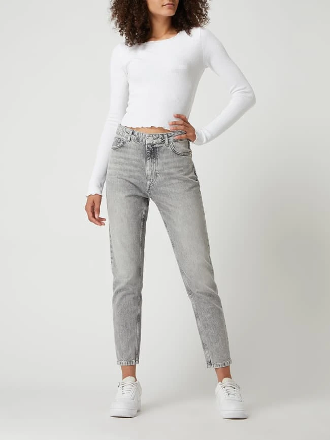 REVIEW Mom Skinny Fit Jeans Mit Stretch-Anteil - Hellgrau 3 REVIEW Mom Skinny Fit Jeans Mit Stretch-Anteil - Hellgrau