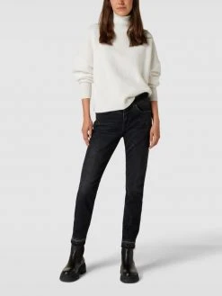 MAC Slim Fit Jeans Mit Ziersteinbesatz - Mittelgrau