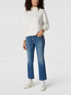 Cambio Bootcut Jeans Im Used-Look Modell 'PARIS EASY KICK' - Blau