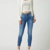 Gang Cropped Jeans Mit Stretch-Anteil Modell 'Nele' - Hellblau