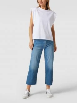 Raffaello Rossi Cropped Jeans Mit Fransen Modell 'Kira' - Blau