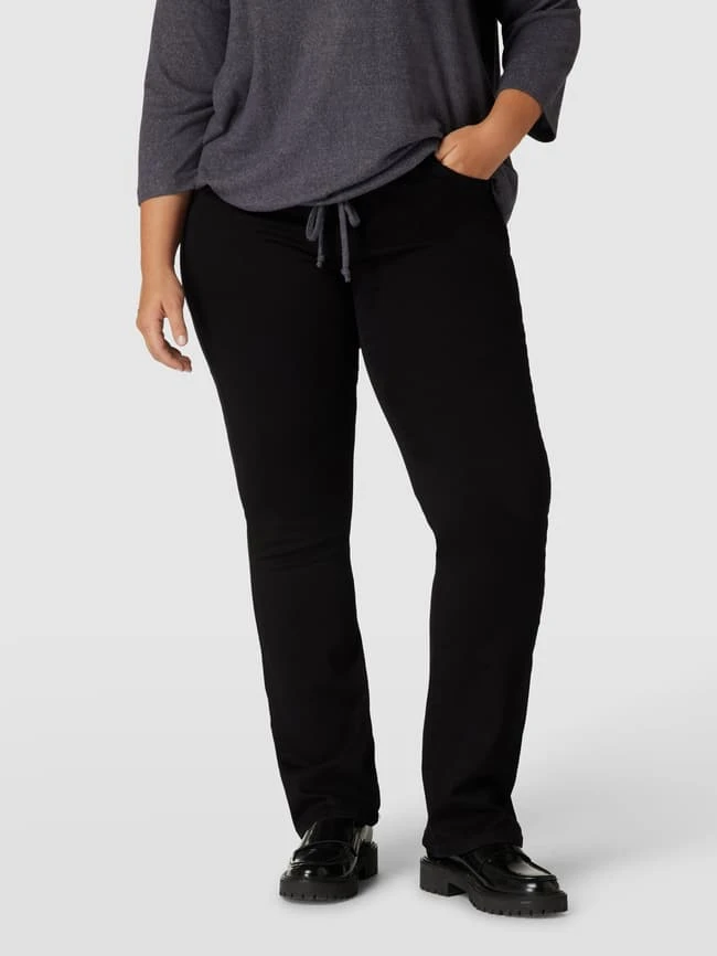 ONLY CARMAKOMA PLUS SIZE High Waist Jeans Mit Label-Patch Modell 'CARSALLY' - Schwarz 6 ONLY CARMAKOMA PLUS SIZE High Waist Jeans Mit Label-Patch Modell 'CARSALLY' - Schwarz – Bild 4