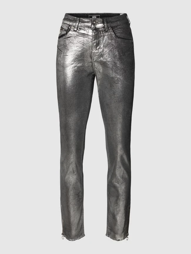 MAC Slim Fit Jeans In Metallic-Optik Modell 'Rich' - Silber 4 MAC Slim Fit Jeans In Metallic-Optik Modell 'Rich' - Silber – Bild 2