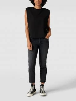 Cambio Jeans Mit Label-Detail Modell 'PIPER' - Dunkelgrau