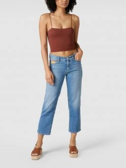 Cambio Jeans Mit Besatz In Flecht-Optik Modell 'Paris' - Blau